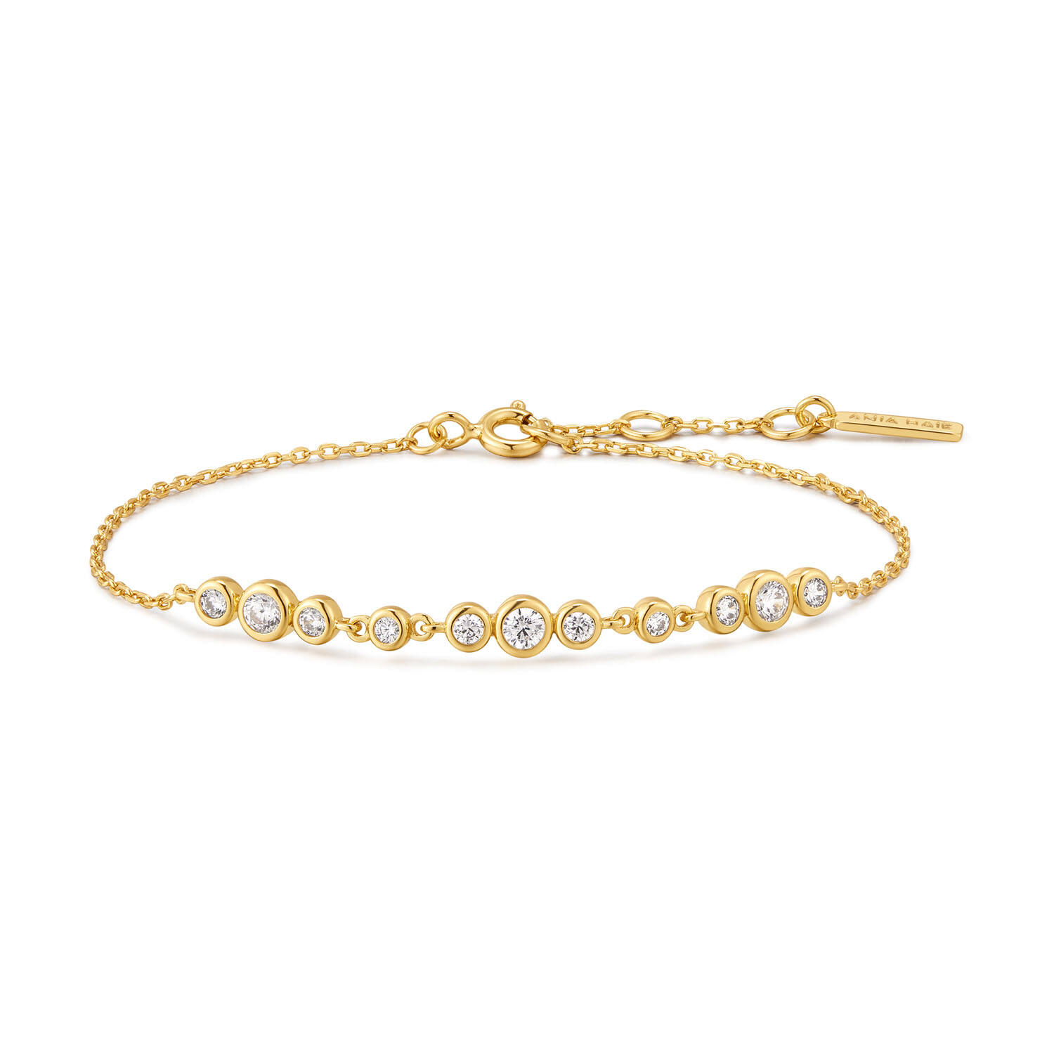  Luna Gaze - Link bracelets - Silver / 14kt GP - Zirconia - 18,5cm